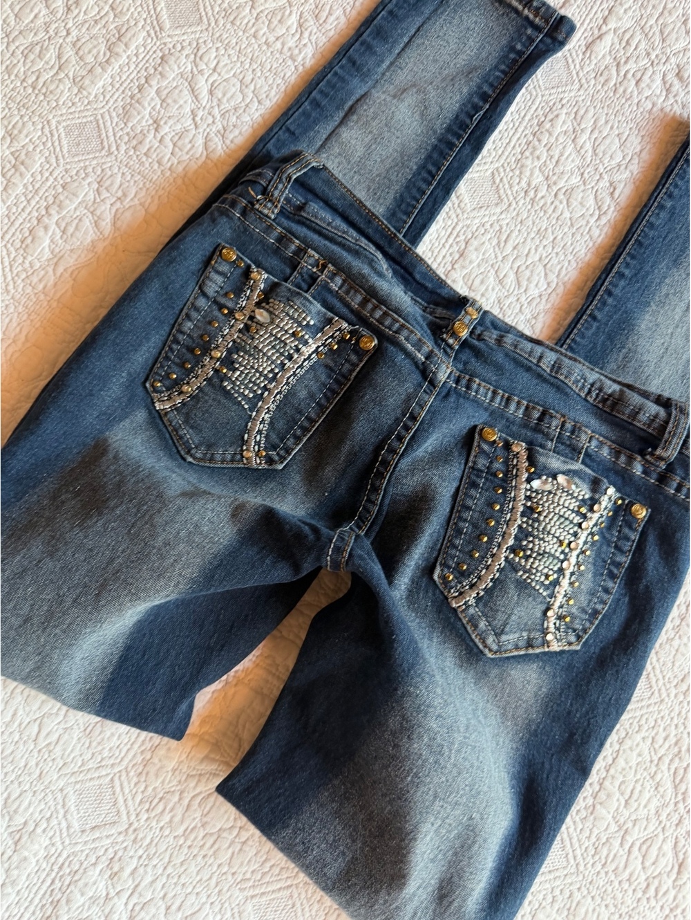 Y2K 2000s cotton Classic Blue Women's Distressed Dark Wash Skinny Jeans